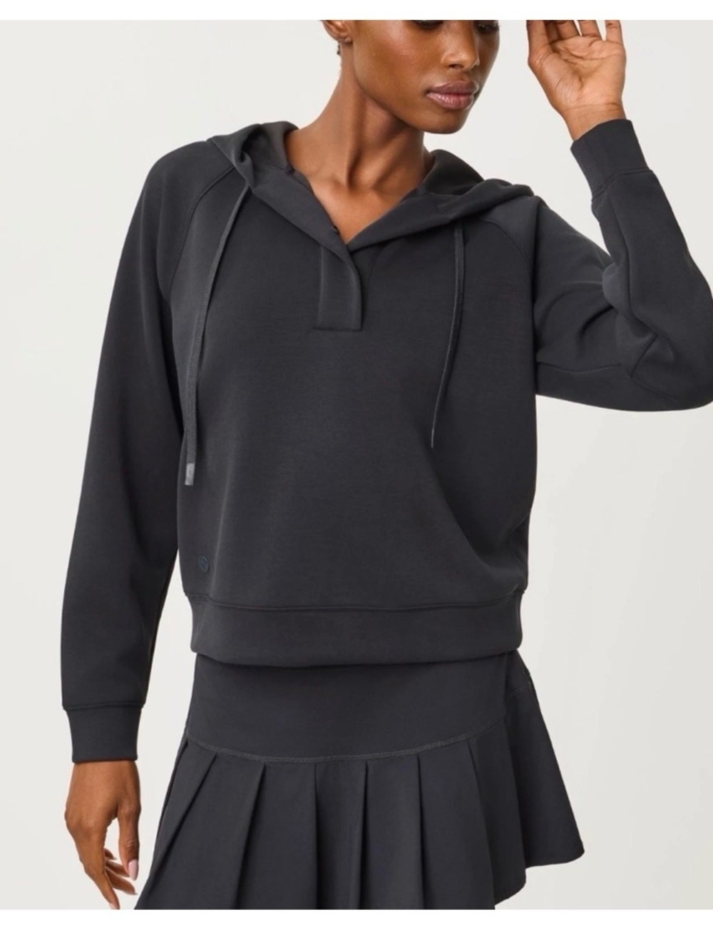 NWT Lilly Pulitzer Kendy Noir Black Hoodie Sweatshirt Snaps UPF 50 Size Small